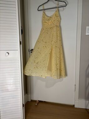 Wilfred Yellow Floral Spaghetti-Strap Dress